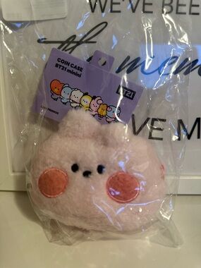 BT21 minini Cooky Fluffy Coin Case featuring the character created by BTS